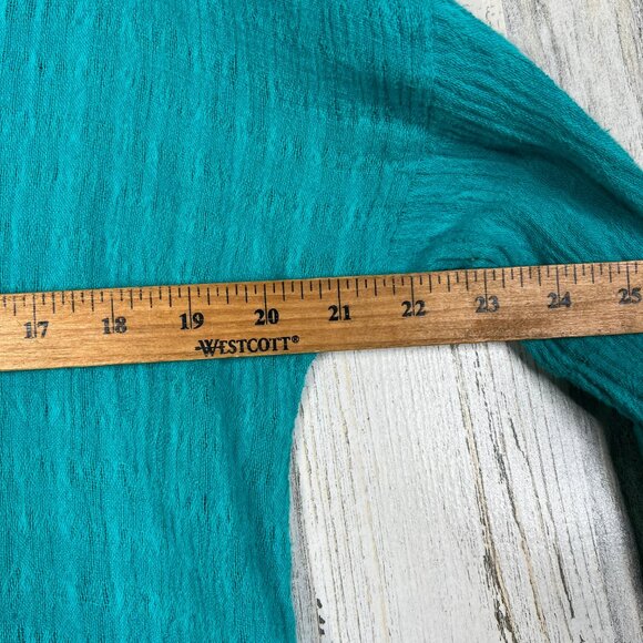 Soft Surroundings Women’s Shirt XS Button Front Relaxed Fit Turquoise Blue Top - Picture 7 of 9